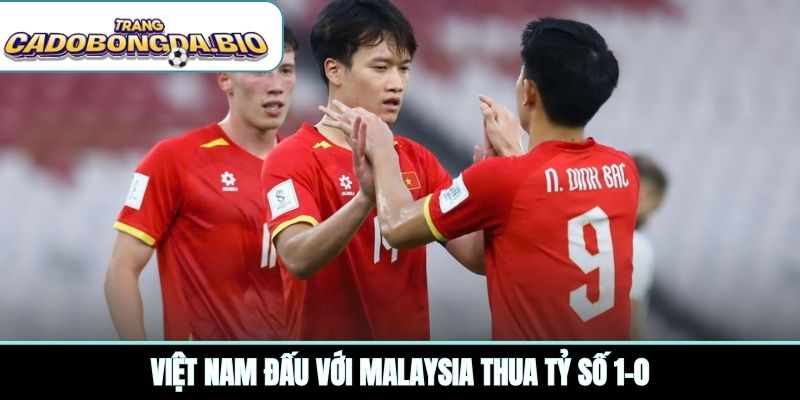 Việt Nam đấu với Malaysia thua tỷ số 1-0